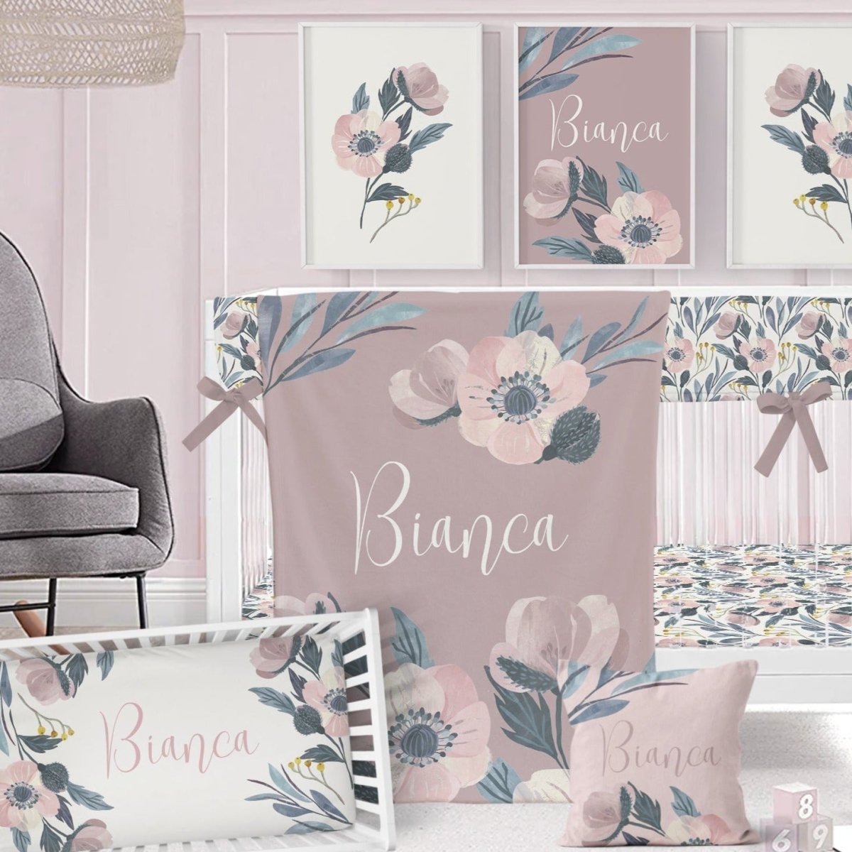 Moody Floral Nursery Starter Set - gender_girl, Moody Floral, text