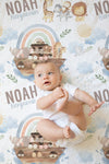 Noah's Ark Personalized Baby Blanket - gender_boy, Noah's Ark, Personalized_Yes
