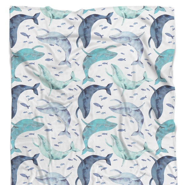 Oh Whale! Minky Blanket - gender_boy, gender_neutral, Oh Whale!