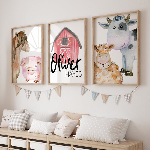 On the Farm Personalized Nursery Art - gender_boy, gender_neutral, On the Farm