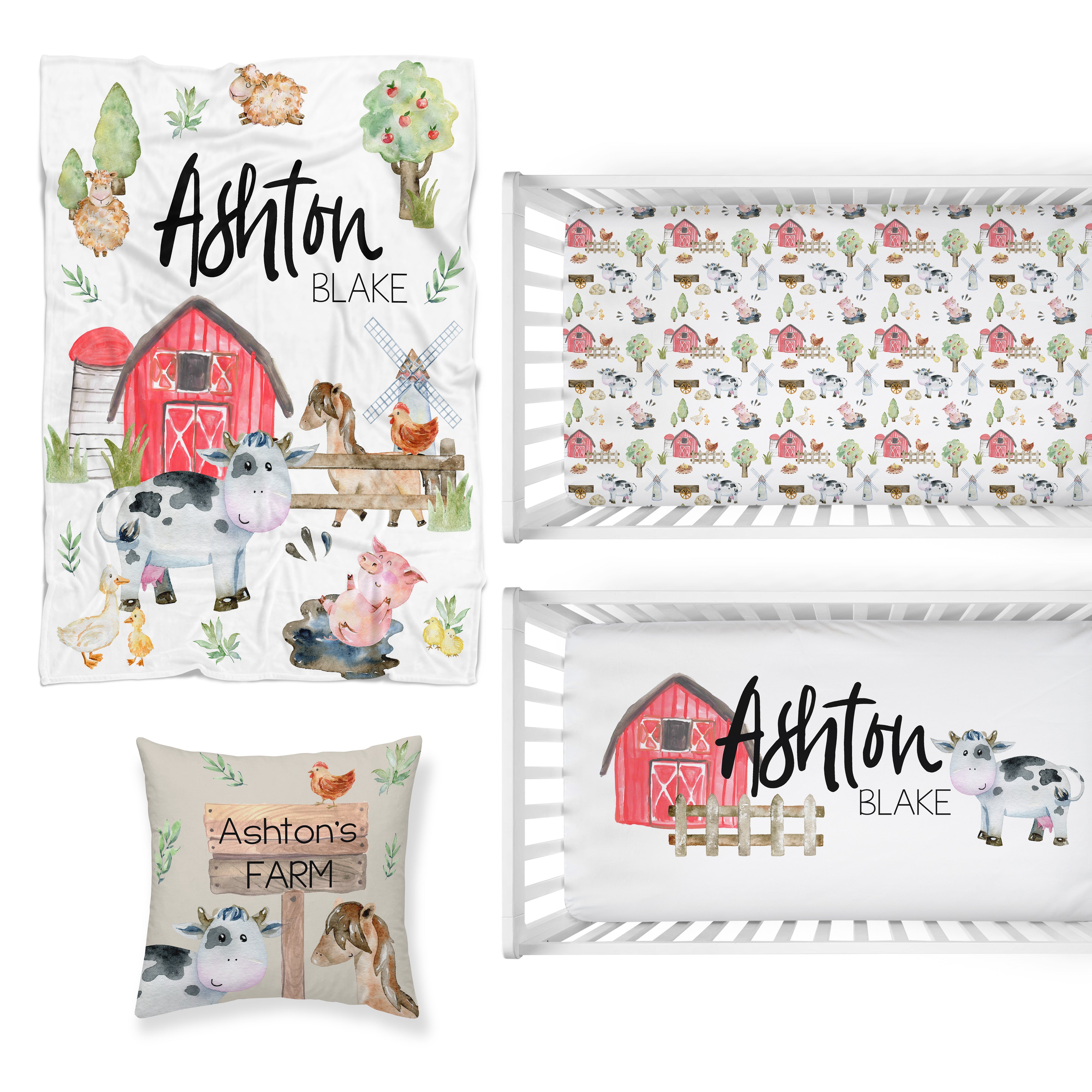On the Farm Nursery Starter Crib Bedding Set