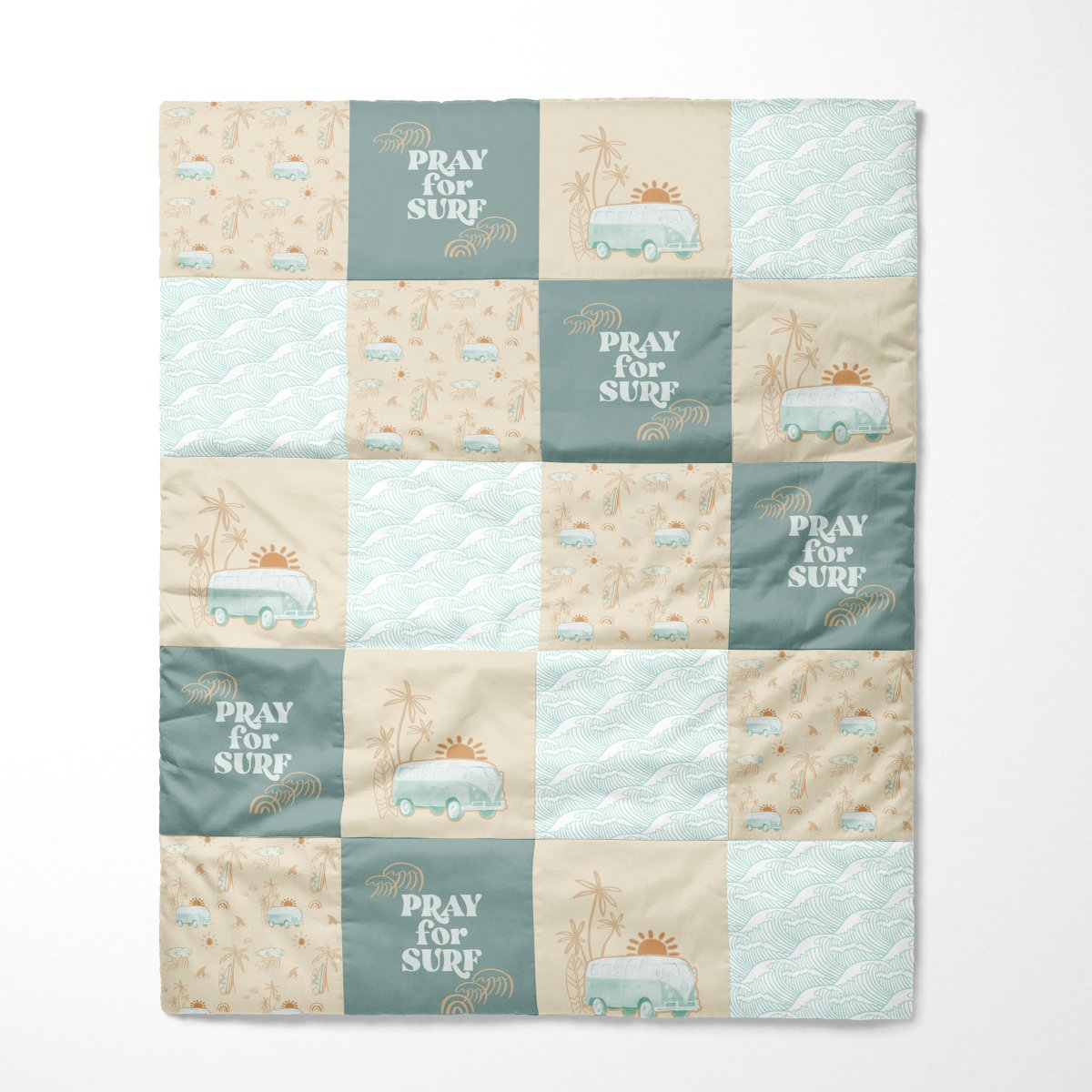 Organic Cotton Boho Surfer Baby Quilt - Boho Surfer, gender_boy, Theme_Boho