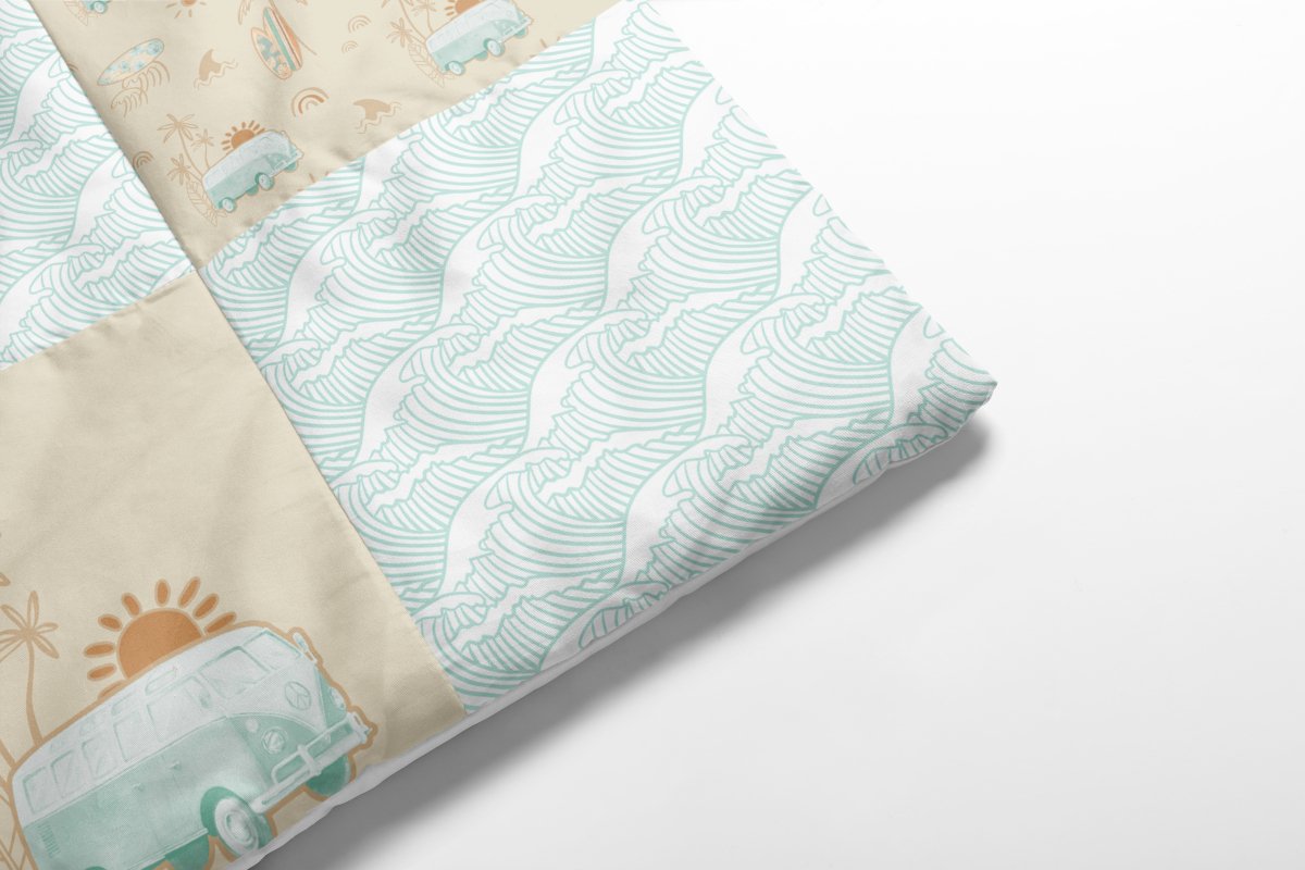 Organic Cotton Boho Surfer Baby Quilt - Boho Surfer, gender_boy, Theme_Boho
