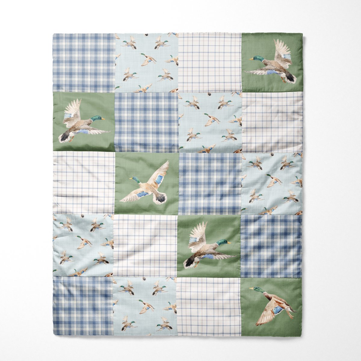 Organic Cotton Duck Hunting Baby Quilt - Duck Hunting, gender_boy, Theme_Woodland