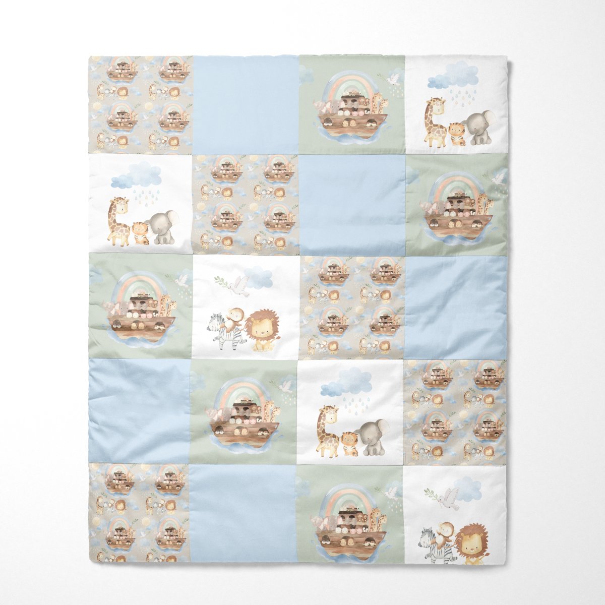 Organic Cotton Noah's Ark Baby Quilt - gender_boy, Noah's Ark, Theme_Adventure
