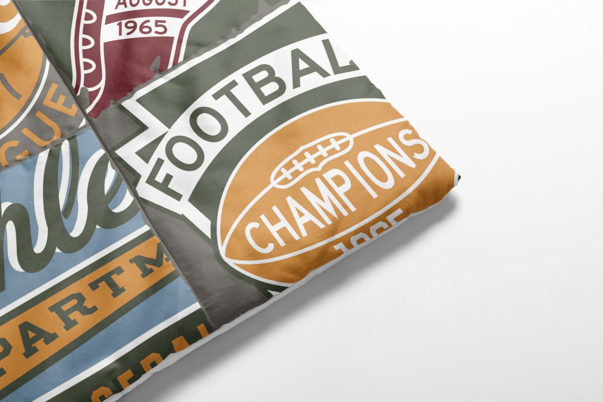 Organic Cotton Vintage Sports Faux Patchwork Baby Quilt - gender_boy, Vintage Sports,
