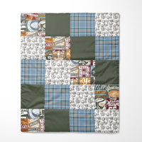 Organic Cotton Vintage Sports Faux Patchwork Solid Baby Quilt - gender_boy, Vintage Sports,
