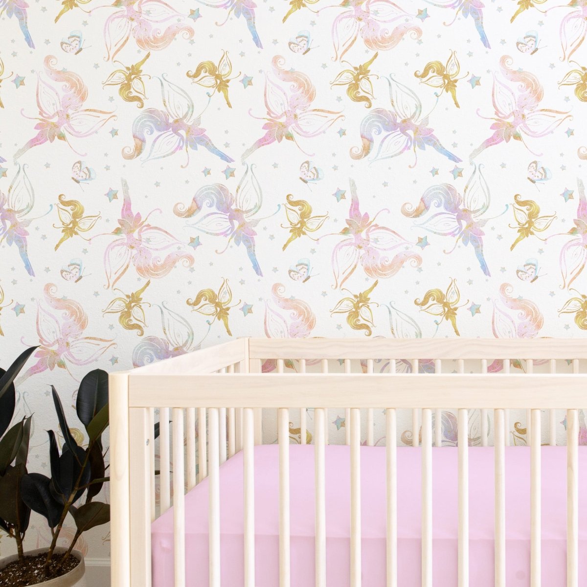 Pastel Fairies Peel & Stick Wallpaper - gender_girl, Theme_Boho, Theme_Butterfly