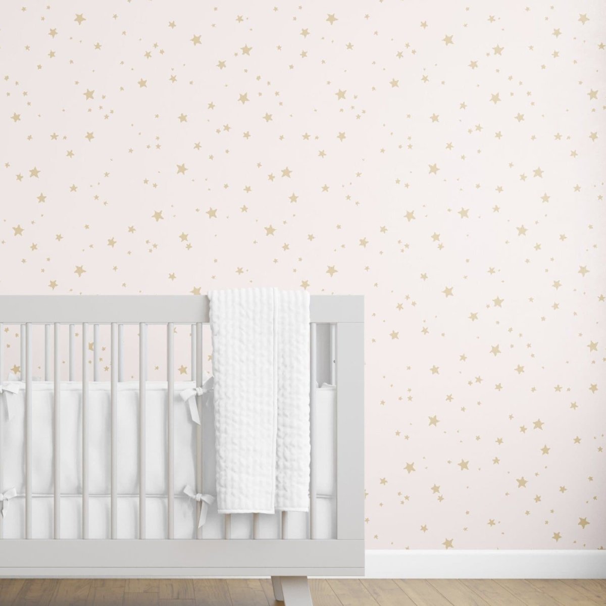 Pink & Gold Stars Peel & Stick Wallpaper - , ,