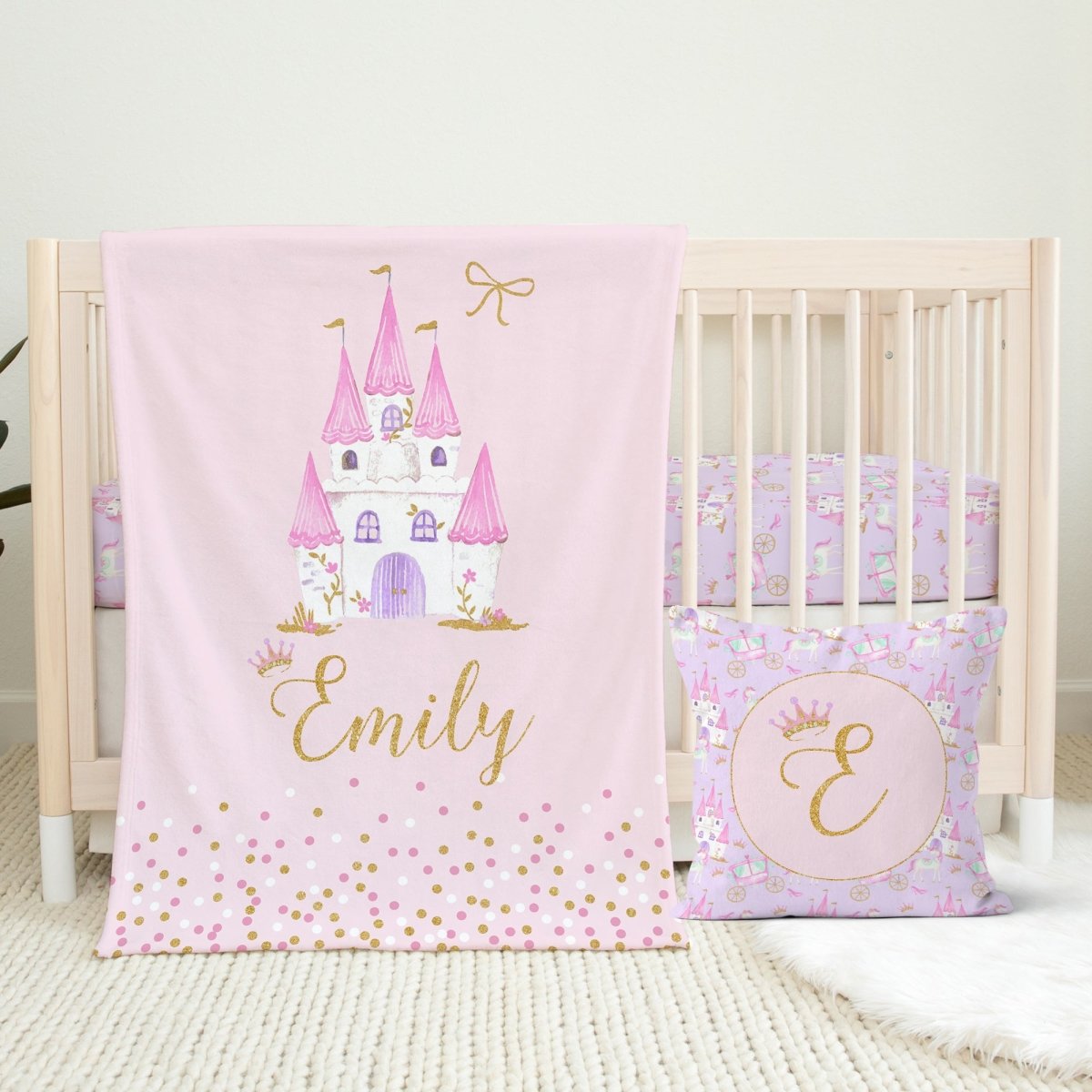 Pink Princess Personalized Minky Blanket - gender_girl, Personalized_Yes, Pink Princess