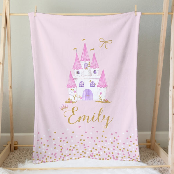 Pink Princess Personalized Minky Blanket - gender_girl, Personalized_Yes, Pink Princess