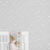 Pink Teddy Bear Gray Stars Peel & Stick Wallpaper - gender_girl, Pink Teddy Bear,