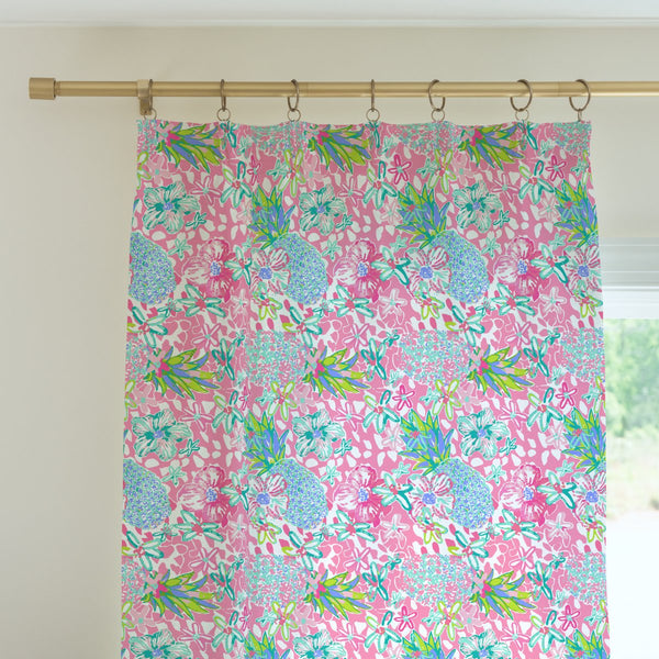 Preppy Summer Curtain Panel - gender_girl, Preppy Summer, Theme_Tropical