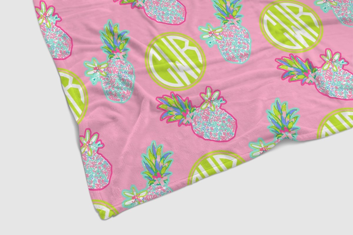 Preppy Summer Monogrammed Baby Blanket - gender_girl, Personalized_Yes, Preppy Summer