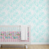 Preppy Summer Palm Trees Peel & Stick Wallpaper - gender_girl, Preppy Summer, Theme_Tropical