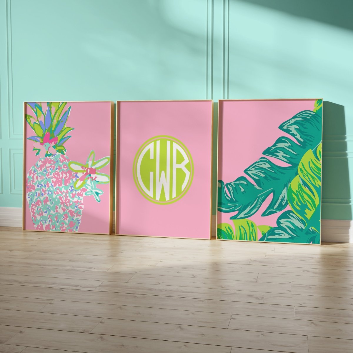 Preppy Summer Personalized Nursery Art - gender_girl, Preppy Summer, text