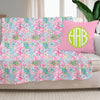 Preppy Summer Pineapple Minky Blanket - gender_girl, Personalized_No, Preppy Summer