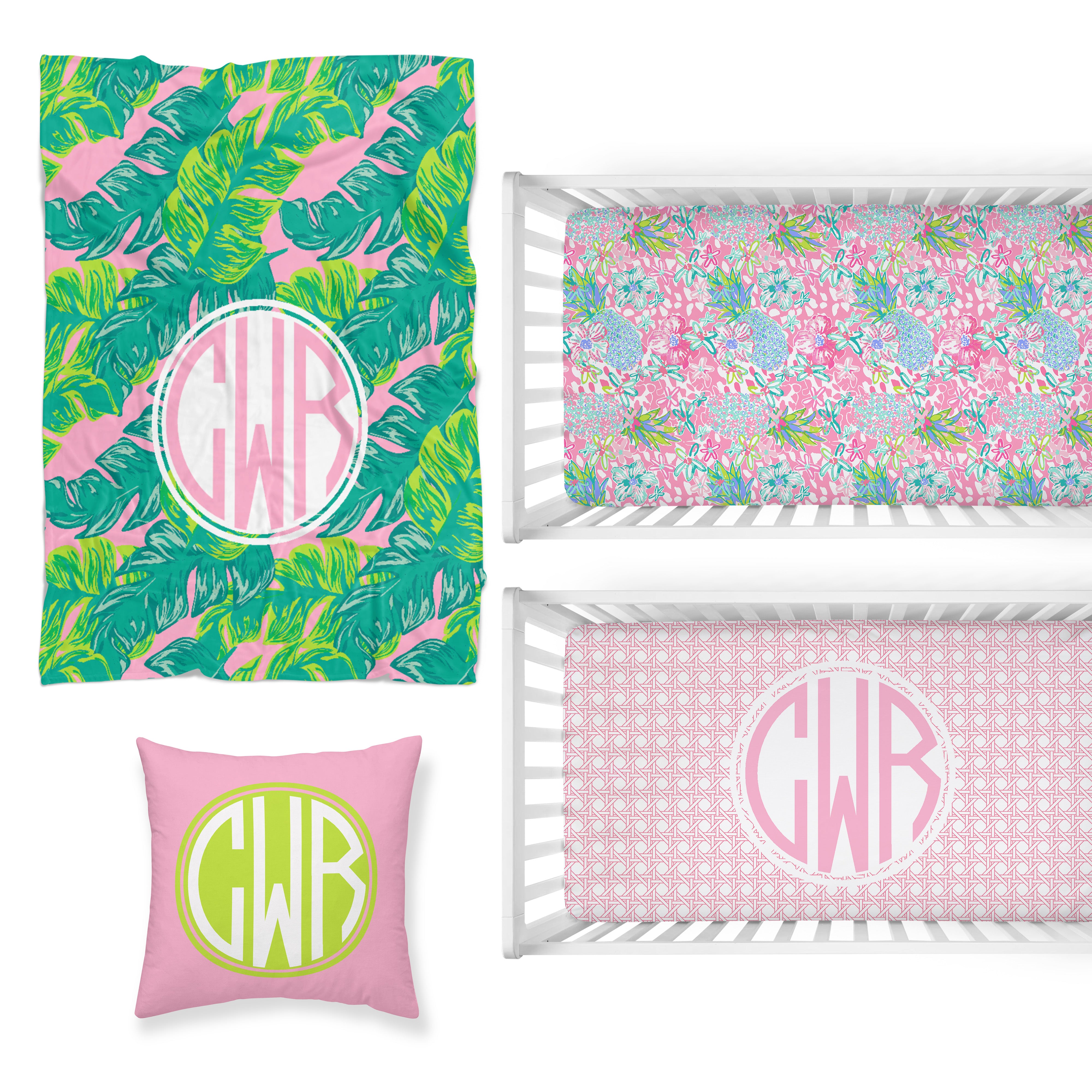 Preppy Summer Nursery Starter Crib Bedding Set