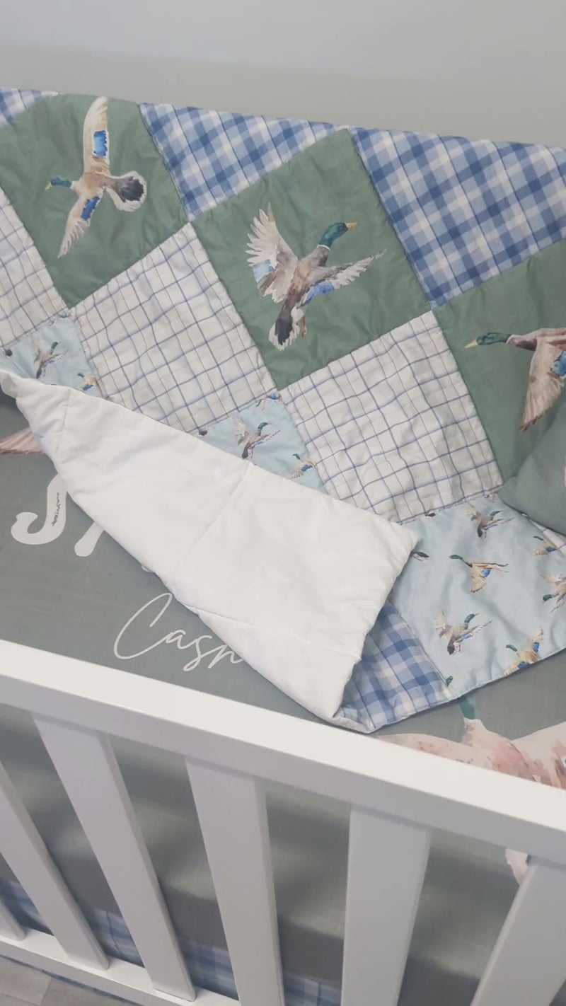 Organic Cotton Baby Quilt | Duck Hunting