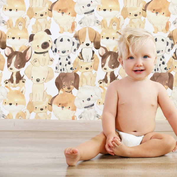 Puppy Dog Peel & Stick Wallpaper - gender_boy, gender_neutral,