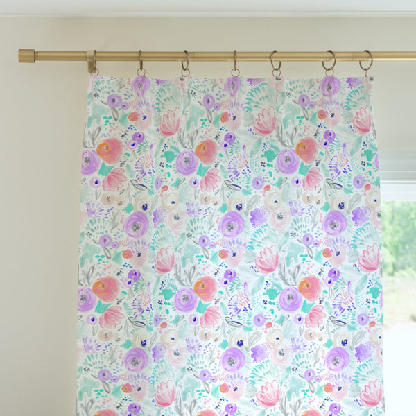 Purple Blooms Curtain Panel - gender_girl, Purple Blooms, Theme_Floral