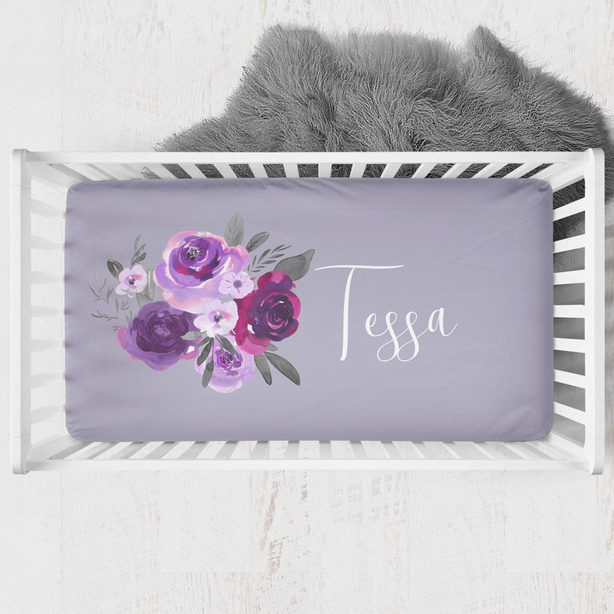 Purple Floral Nursery Starter Set - gender_girl, Purple Floral, text