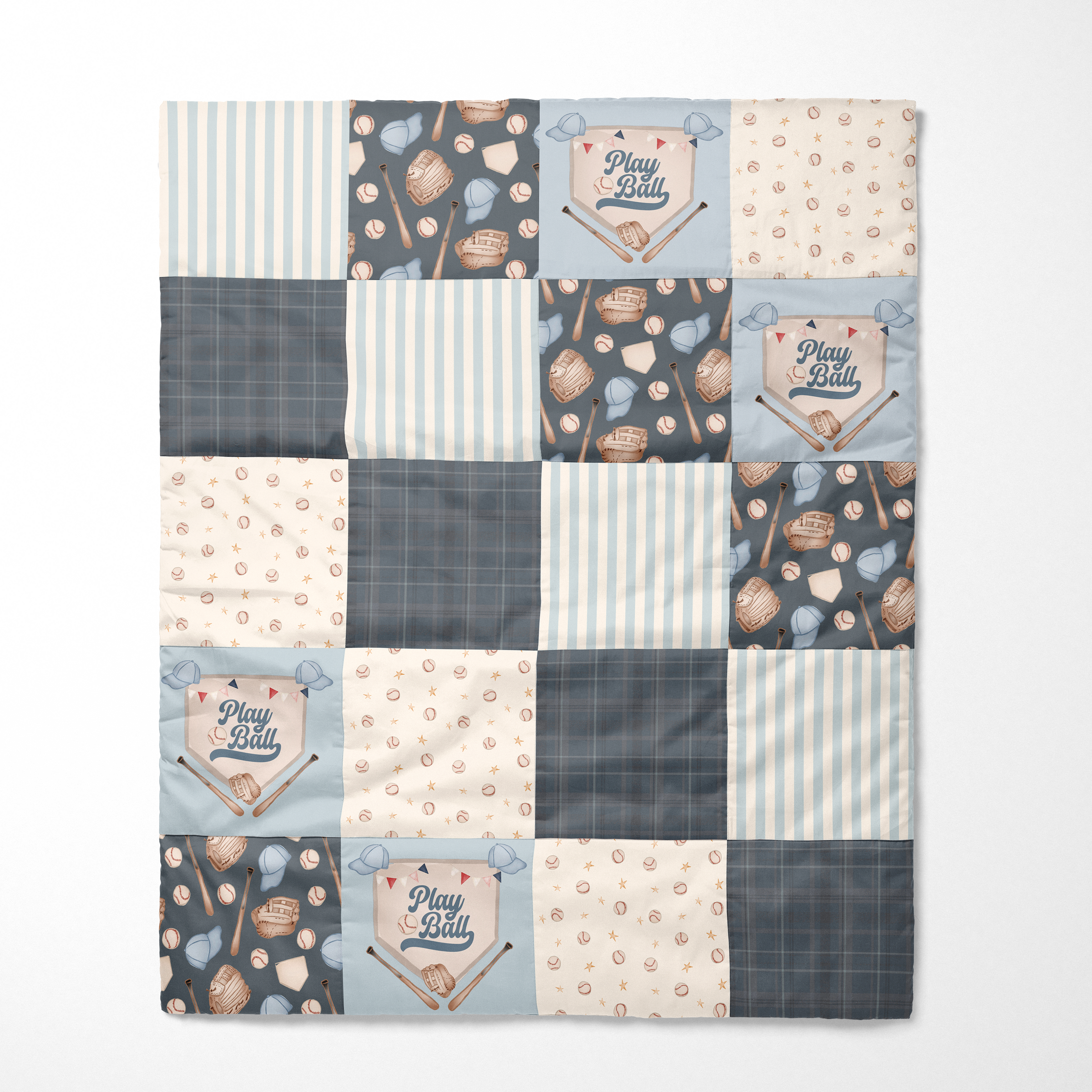 Organic Cotton Baby Quilt | Play Ball