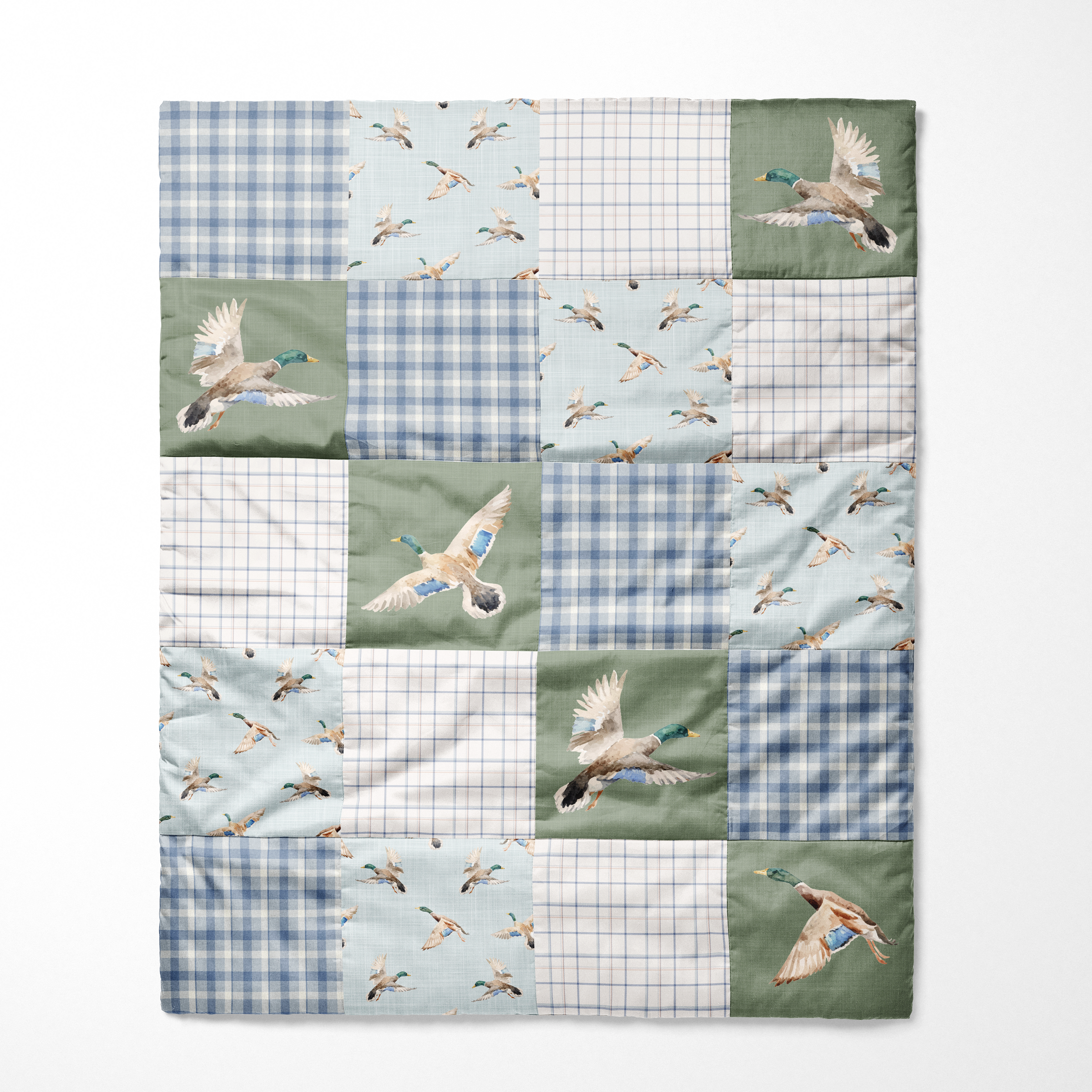 Organic Cotton Baby Quilt | Duck Hunting