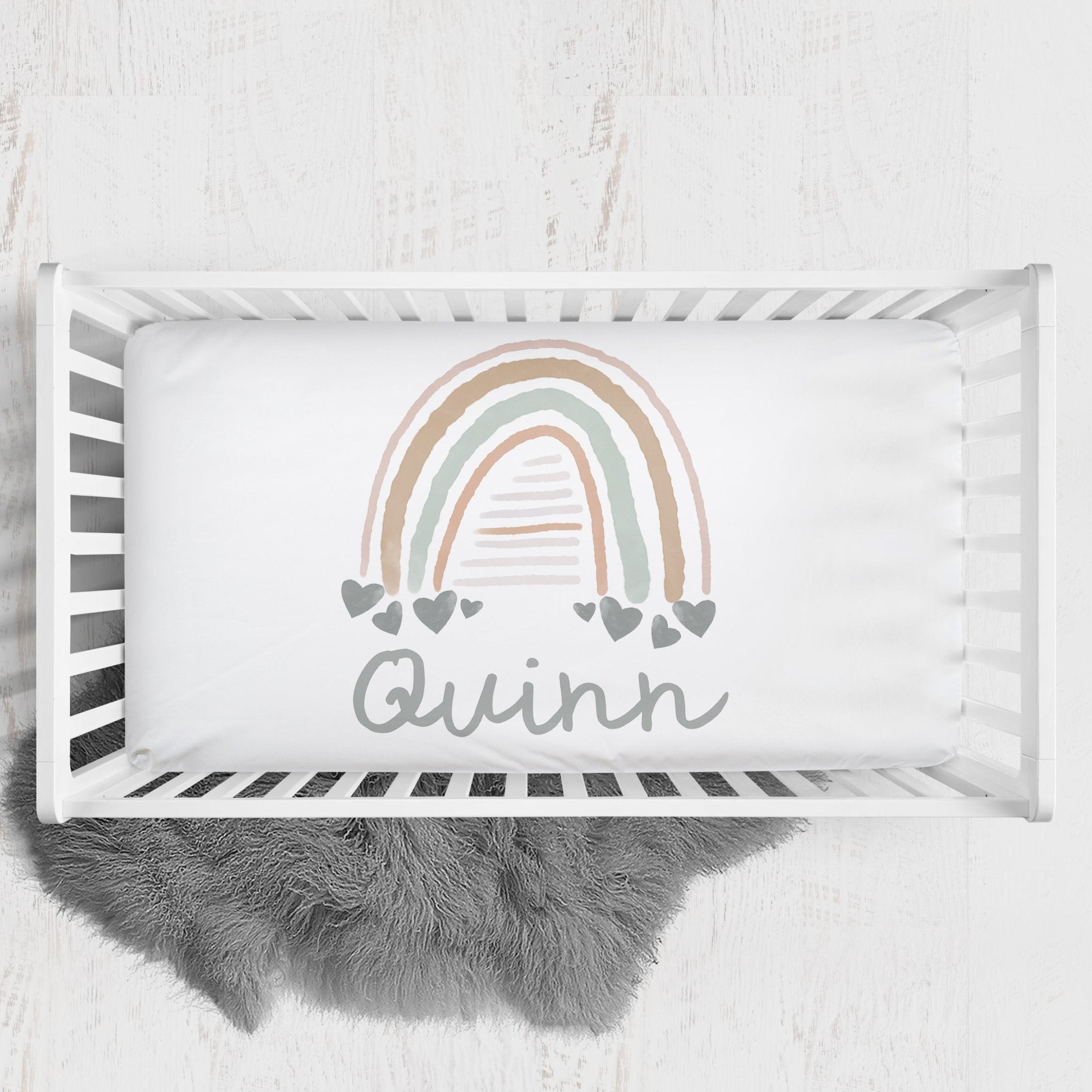 Watercolor Rainbow Nursery Starter Crib Bedding Set