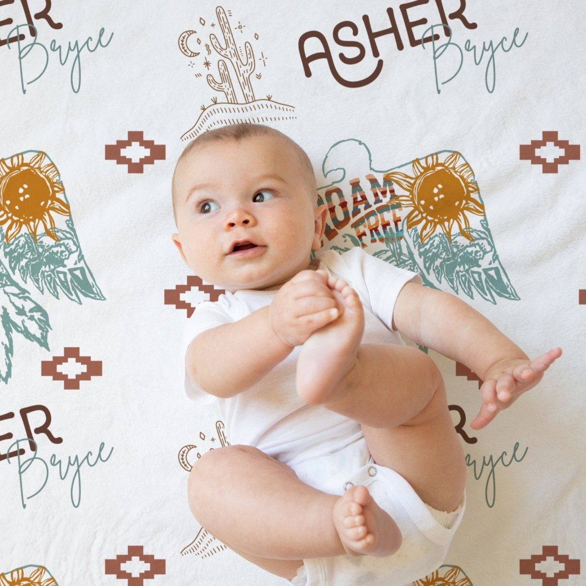 Roam Free Personalized Baby Blanket - gender_boy, Personalized_Yes, Roam Free