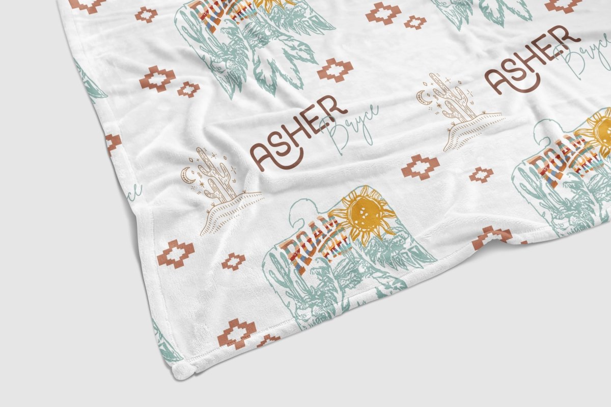 Roam Free Personalized Baby Blanket - gender_boy, Personalized_Yes, Roam Free
