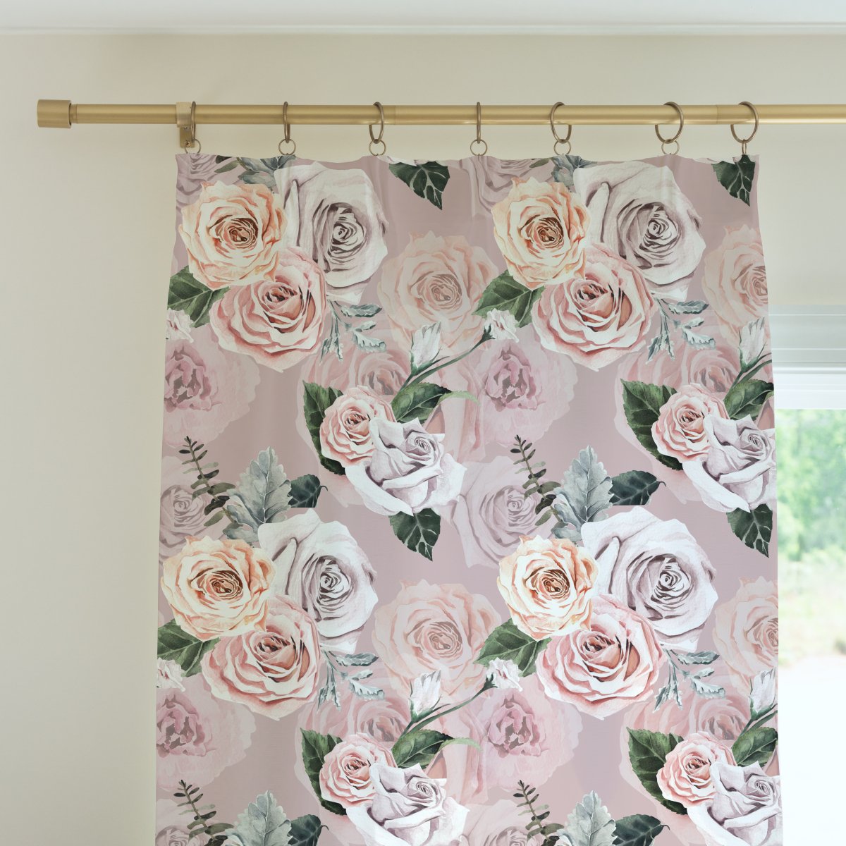 Romantic Rose Curtain Panel - gender_girl, Romantic Rose, Theme_Floral