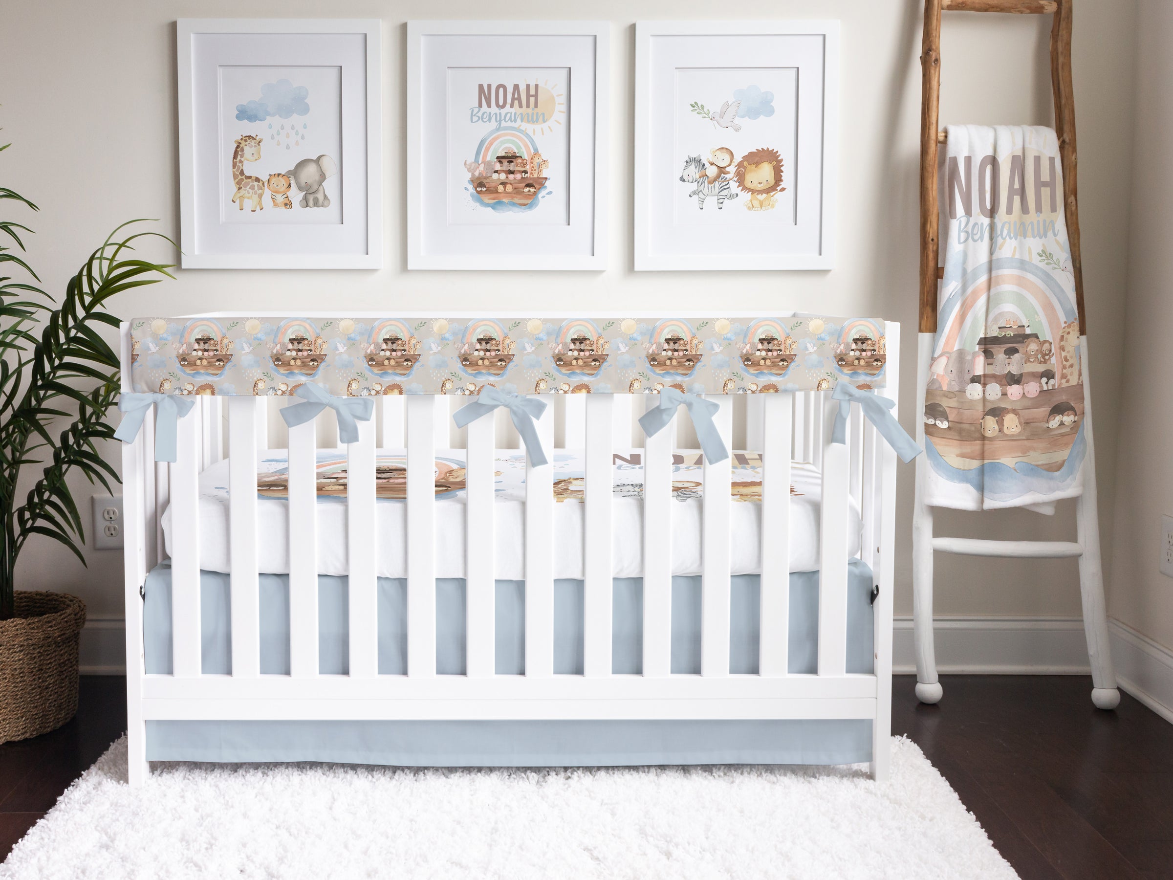 Noah's Ark Brown Crib Rail Cover