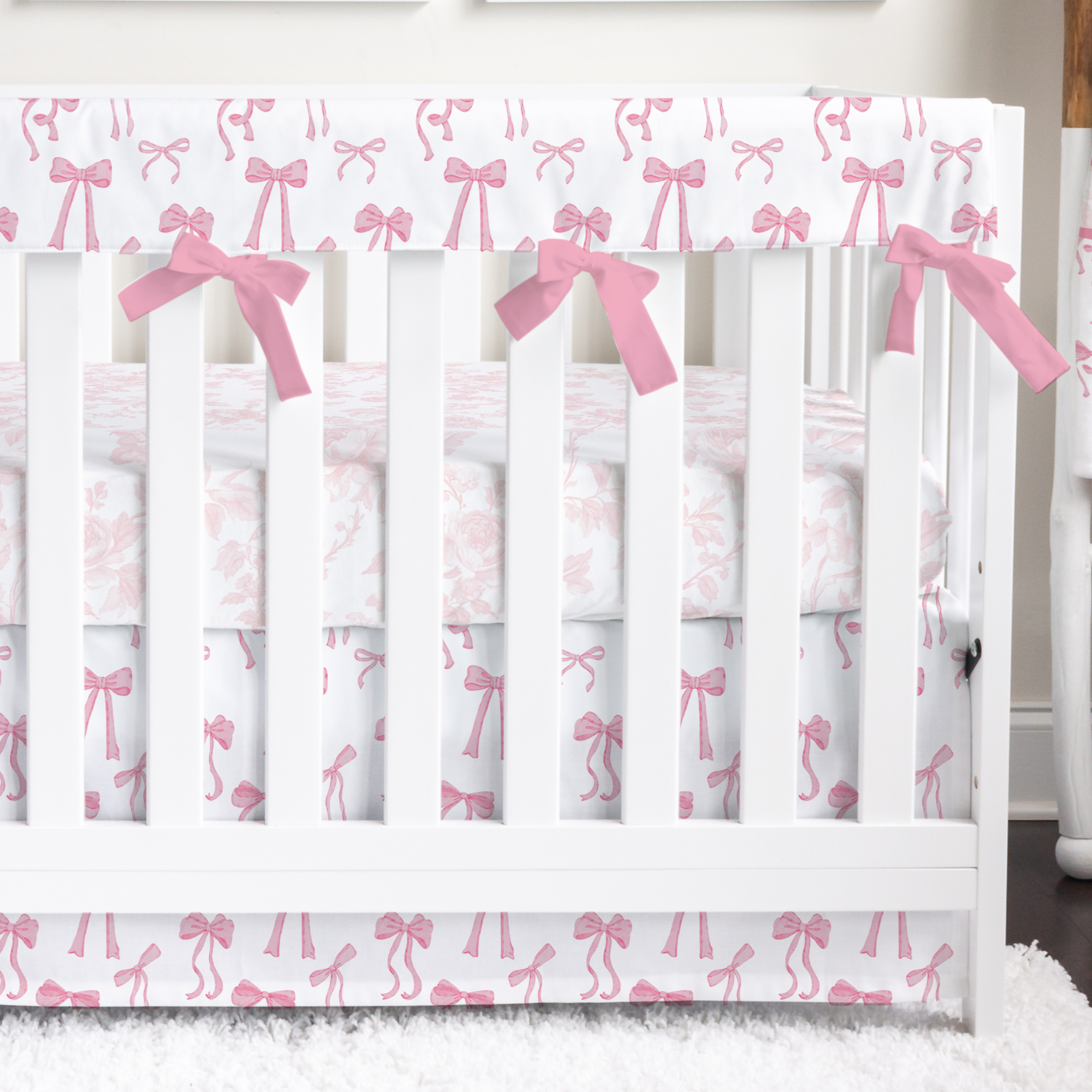 Fancy Bow Crib Rail Cover