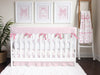 Fancy Bow Solid Pink Crib Rail Cover