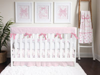 Fancy Bow Solid Pink Crib Rail Cover