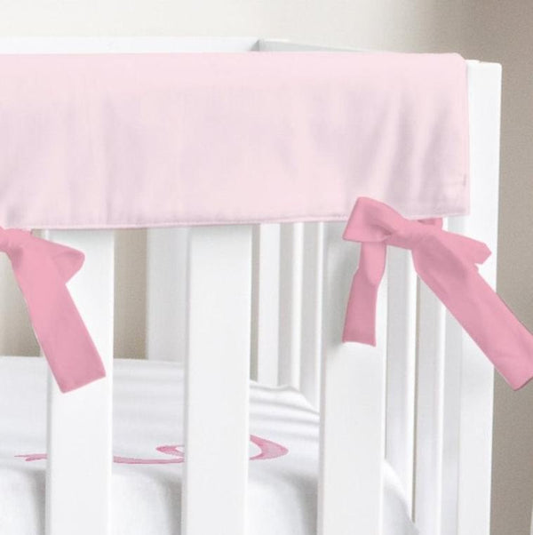 Fancy Bow Solid Pink Crib Rail Cover