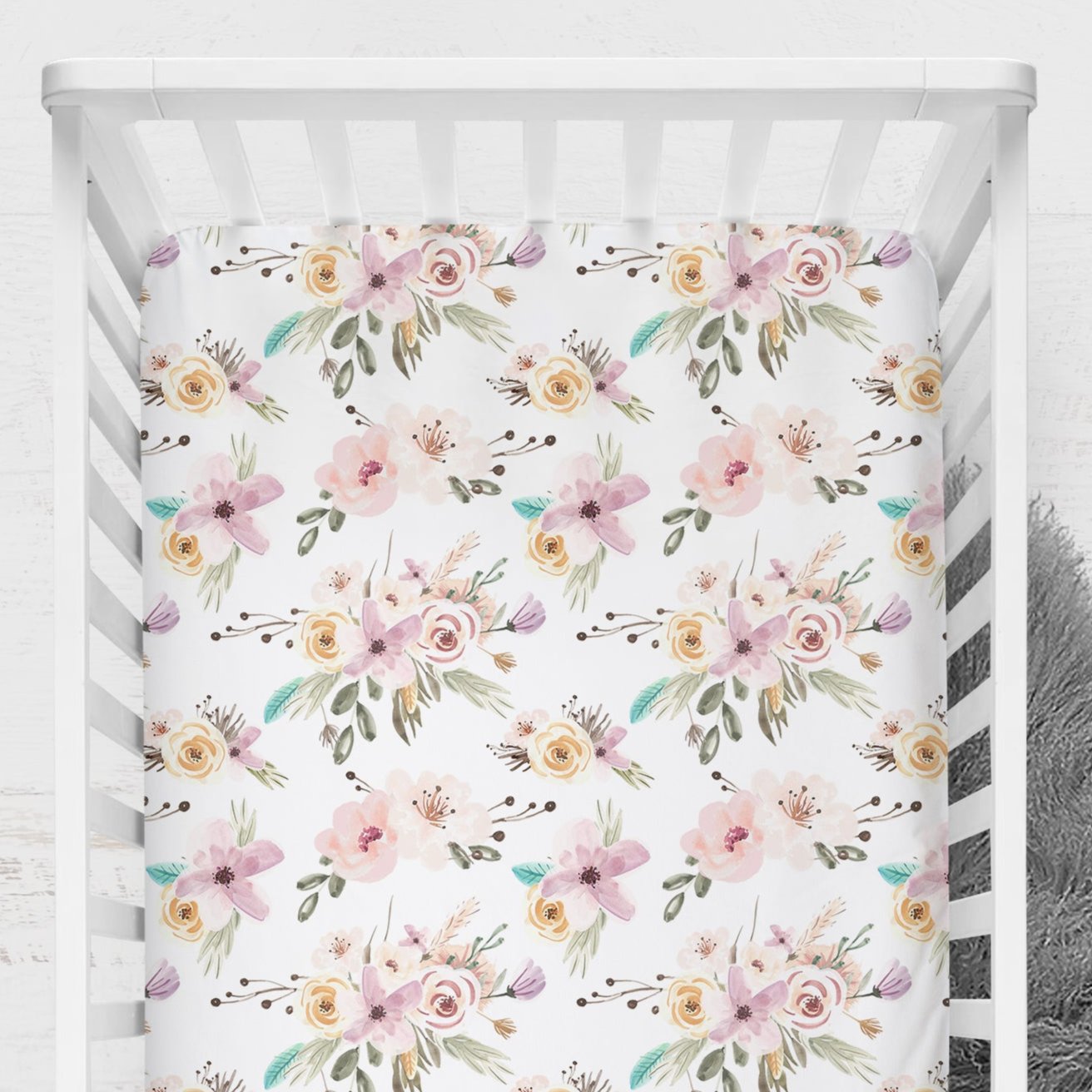 Floral Woodlands Nursery Starter Crib Bedding Set