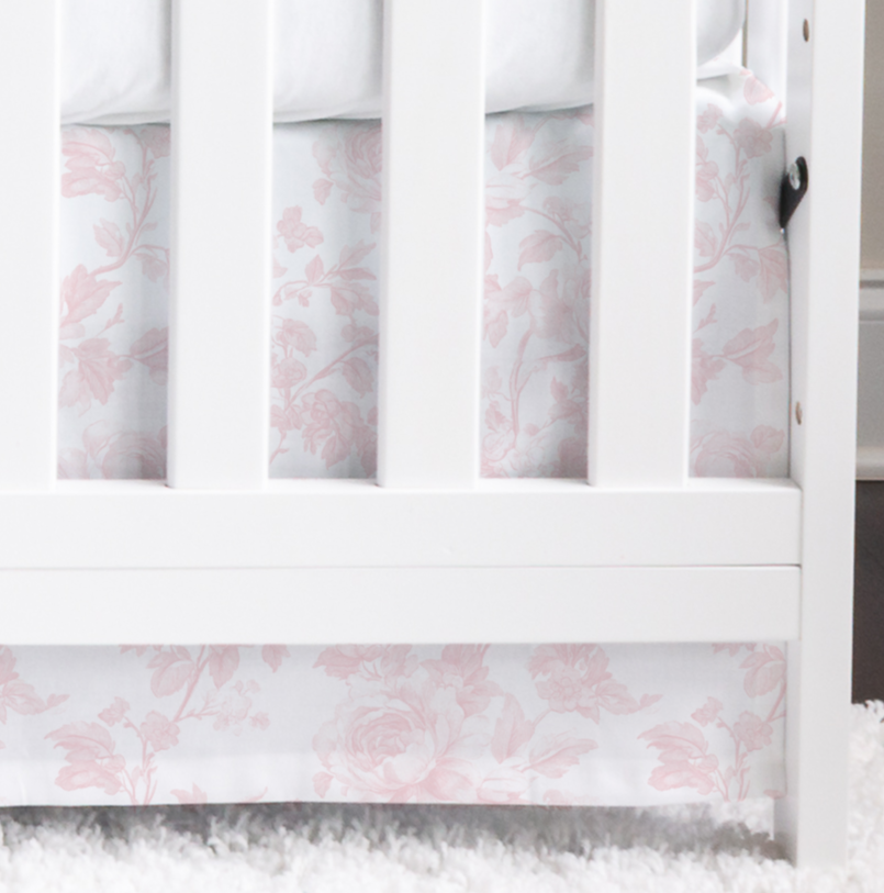 Fancy Bow Toile Crib Bedding