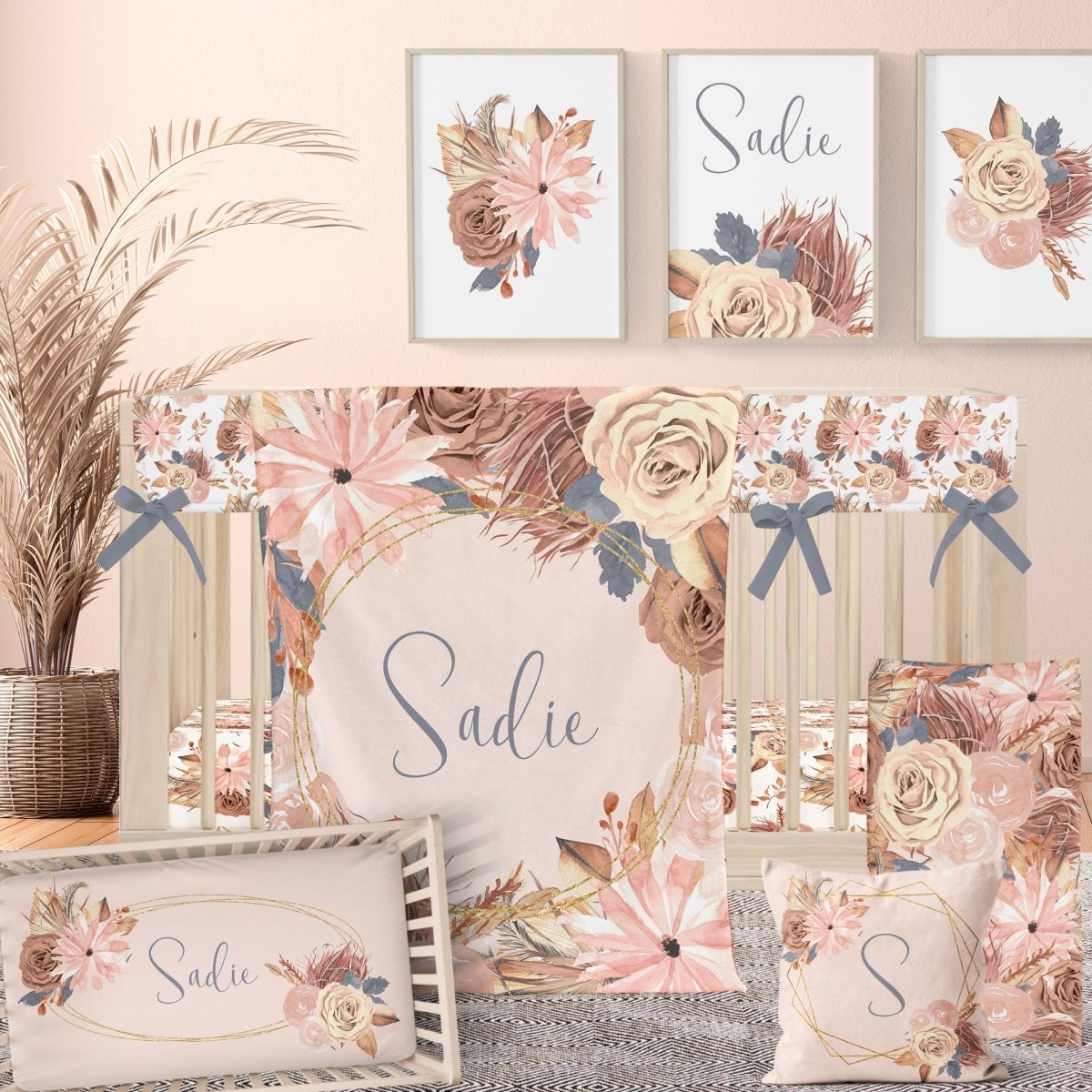 Soft Boho Floral Nursery Starter Set - gender_girl, text, Theme_Boho