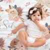 Soft Boho Floral Personalized Baby Blanket - gender_girl, Personalized_Yes, text