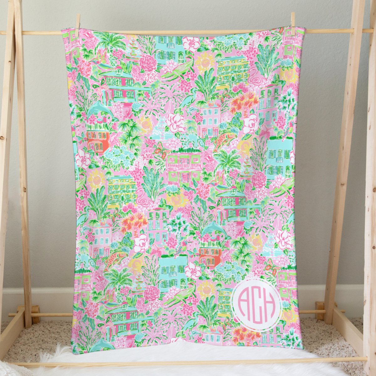 Southern Preppy Charleston Crib Bedding - gender_girl, Southern Preppy, text