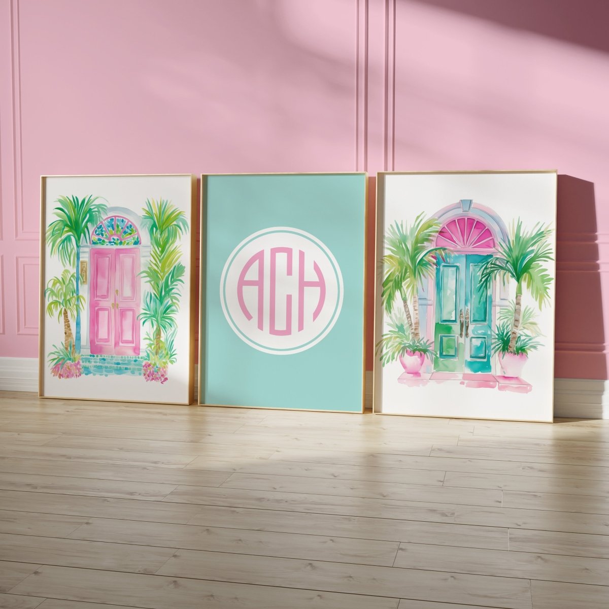 Southern Preppy Charleston Personalized Nursery Art - gender_girl, Southern Preppy, text