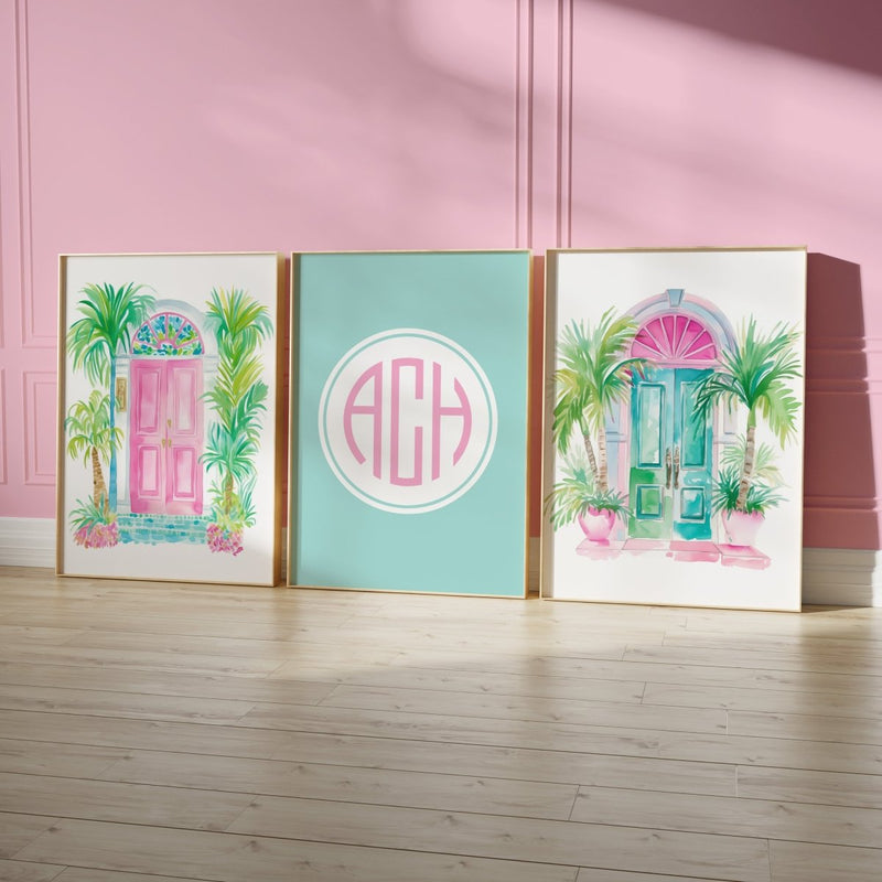 Southern Preppy Charleston Personalized Nursery Art - gender_girl, Southern Preppy, text