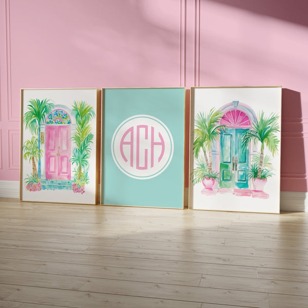 Southern Preppy Charleston Personalized Nursery Art - gender_girl, Southern Preppy, text