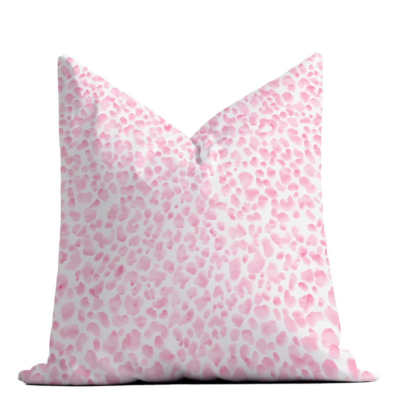 Southern Preppy Pink Cheetah Spots Nursery Pillow - gender_girl, Southern Preppy, text