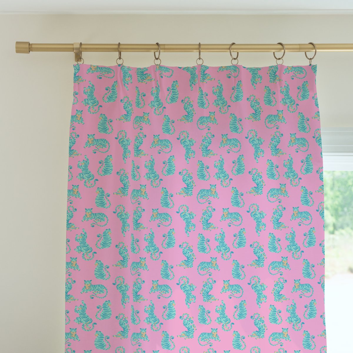 Southern Preppy Tiger Curtain Panel - gender_girl, Southern Preppy, Theme_Boho