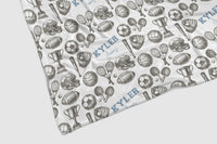 Vintage Sports Personalized Baby Blanket - gender_boy, Personalized_Yes, text