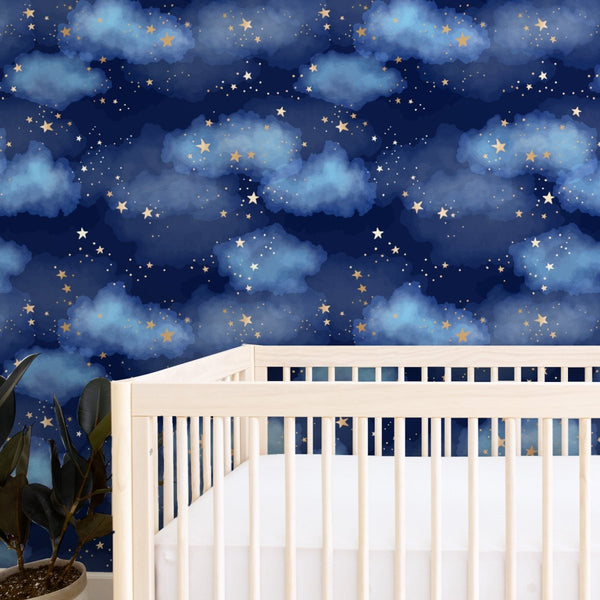 Starry Night Peel & Stick Wallpaper - gender_boy, Theme_Adventure, Theme_Ocean