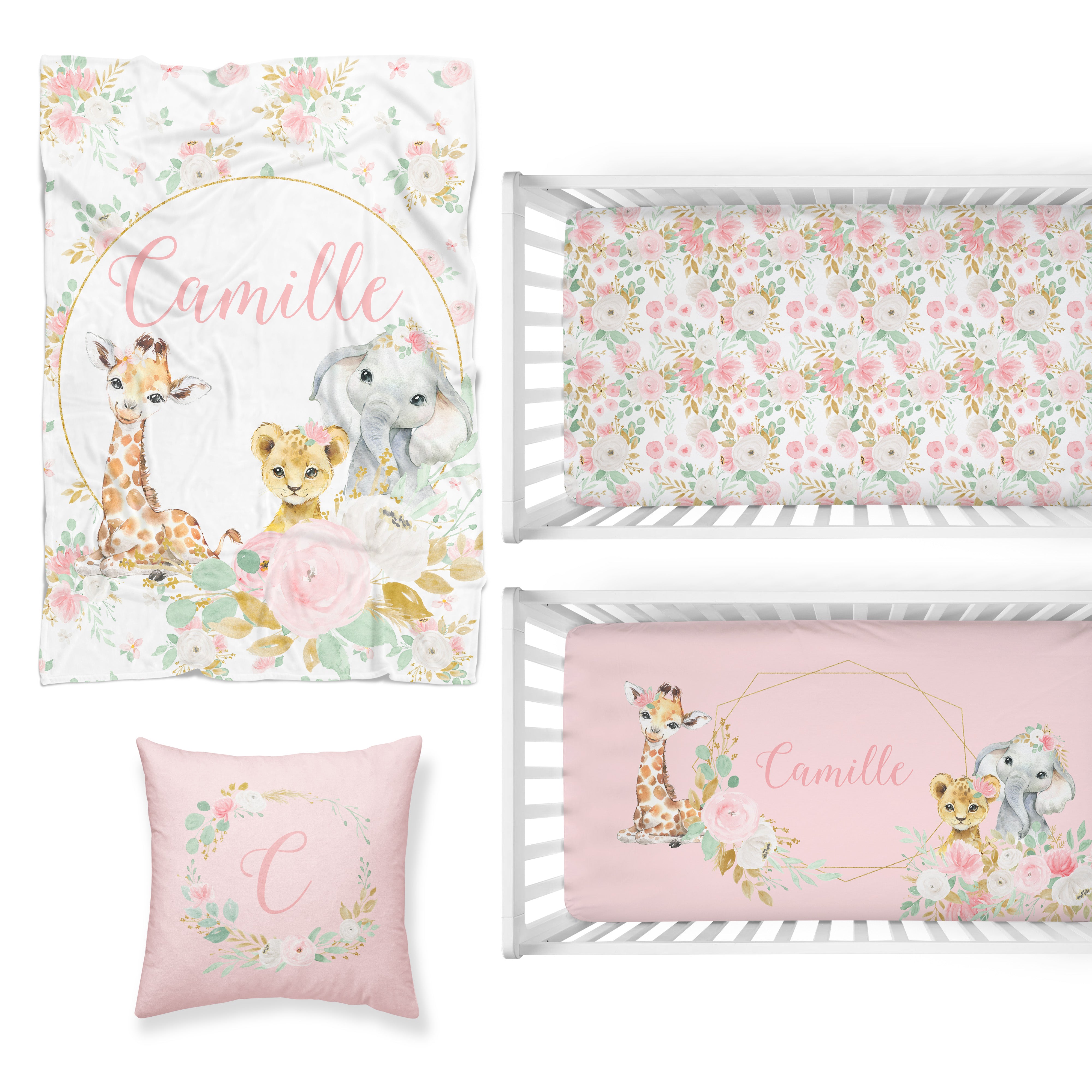 Floral Jungle Nursery Starter Crib Bedding Set